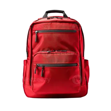 a red backpack on a white background