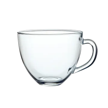 a glass cup on a white background