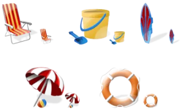 a bunch of different types of beach chairs