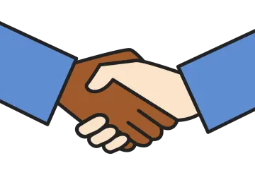 two hands shaking over each other hands