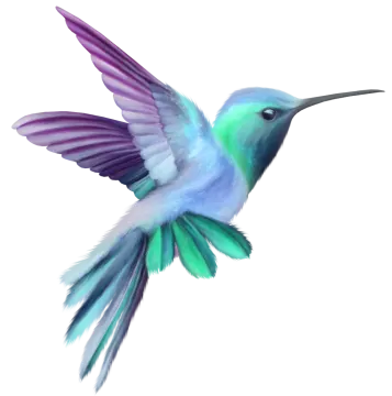 a painting of a hummingbird flying in the air