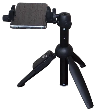 a black tripod on a white background