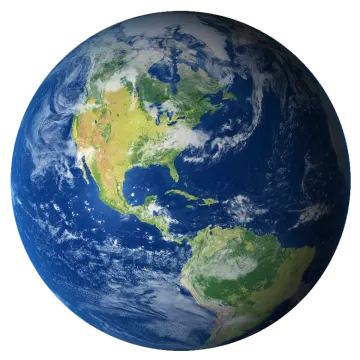 the earth with a white background