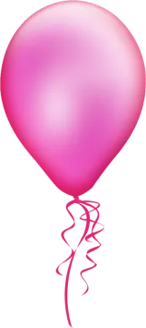 a pink balloon on a white background