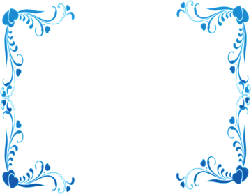 a blue and white floral frame