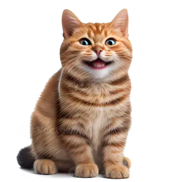 an orange cat with its mouth open and tongue out