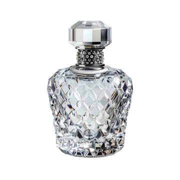 a diamond perfume bottle on a white background
