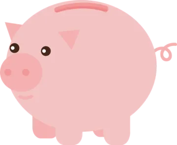a pink pig on a white background