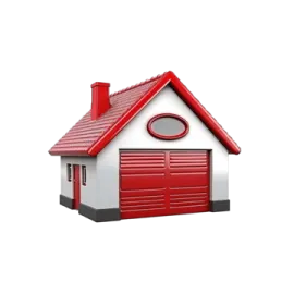 a small house with a red roof