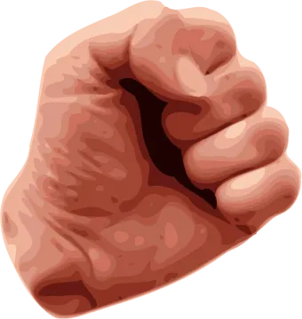 a fist in the shape of a hand