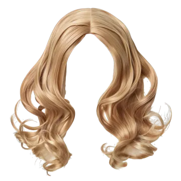 a pair of blonde hair on a white background