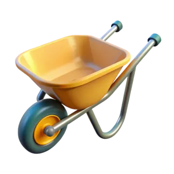 a yellow wheelbar on a white background