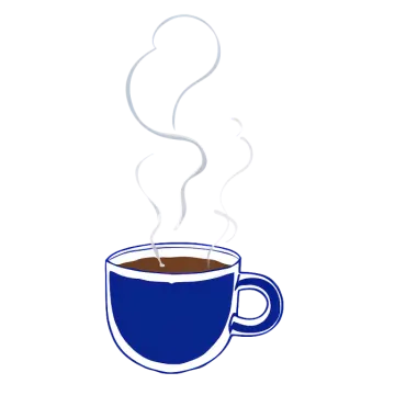 a cup of coffee on a white background