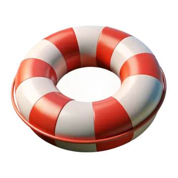 a red and white life ring