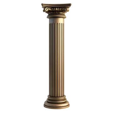 a gold column with a white background