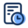 a blue folder with a clock on it