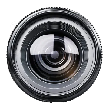 a camera lens on a white background