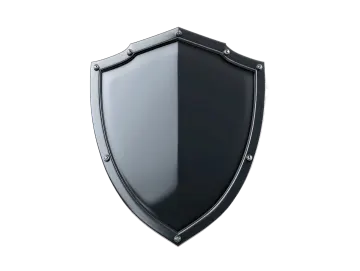 a black shield on a white background