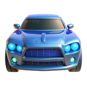 a blue sports car on a white background