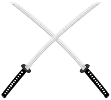two crossed swords on a white background