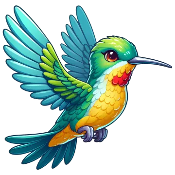 a colorful humming bird flying