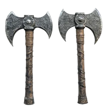 two axes on a white background