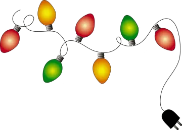 a string of christmas lights on a white background