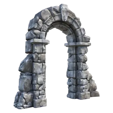 a stone arch on a white background