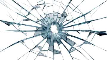 a broken glass on a white background