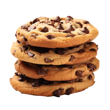 a stack of chocolate chip cookies