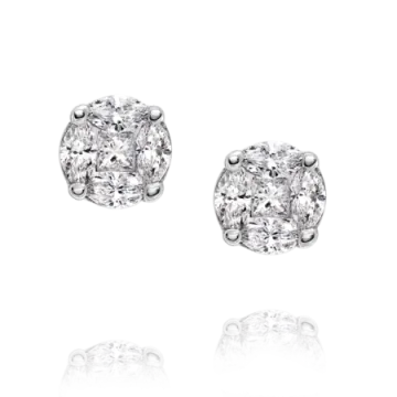 a pair of diamond stud earrings