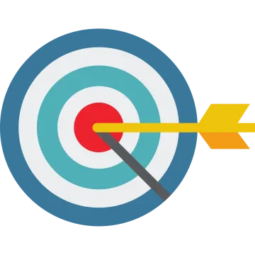 an arrow hitting in the center of a target