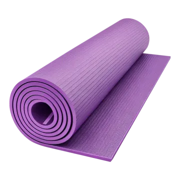 a purple yoga mat on a white background