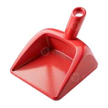 a red shovel on a white background