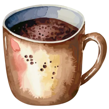 a cup of coffee with a face on it