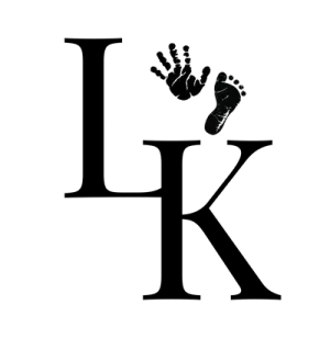 a black and white logo with the letter k