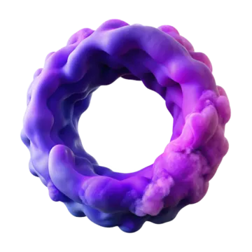 a purple and blue ring on a white background