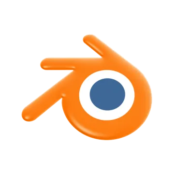 an orange and blue logo with a white background