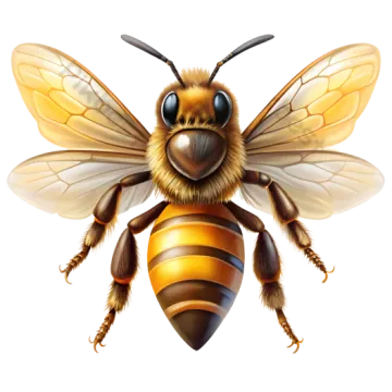 a bee on a white background