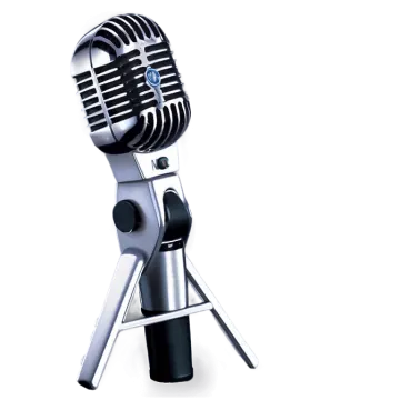 a microphone on a tripod stand