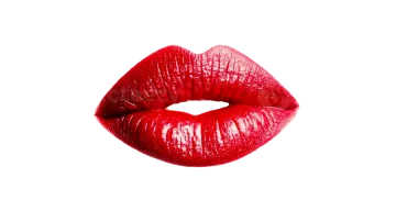 a red lipstick on a white background