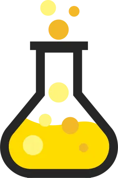 a test tube filled with yellow liquid