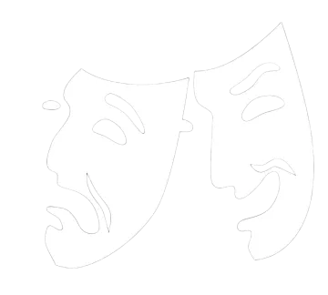 a pair of masks on a white background