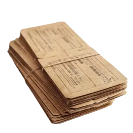 a stack of old newspapers on a white background