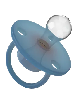 a blue ring with a glass ball on it