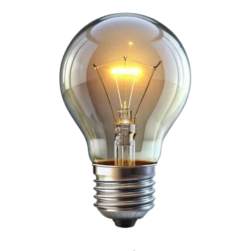 a light bulb on a white background