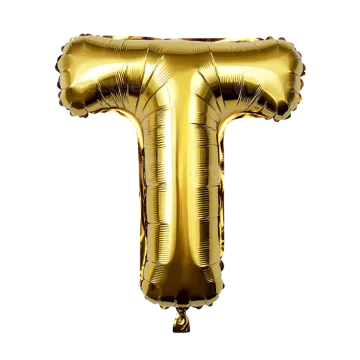 gold foil balloon letter t