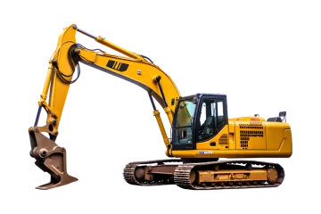 a yellow and black construction vehicle