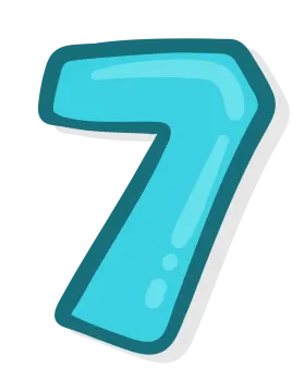 a blue number 7
