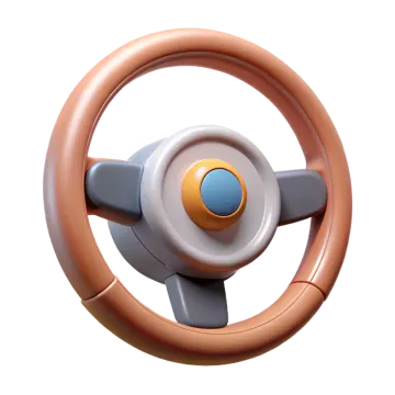 a steering wheel on a white background